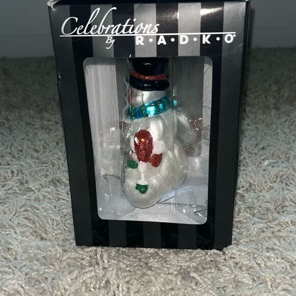 NIB CHRISTOPHER RADKO SNOWMAN ORNAMENT - Picture 2 of 14